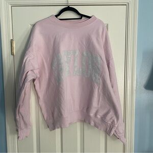 the bar TAYLOR sweatshirt - pink crew neck size large, some wear as shown